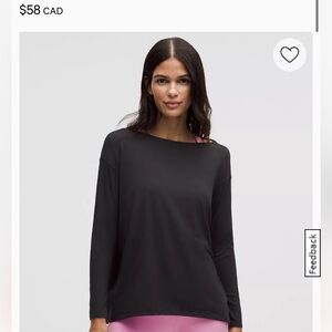 Lululemon Back in Action long sleeve, size 12